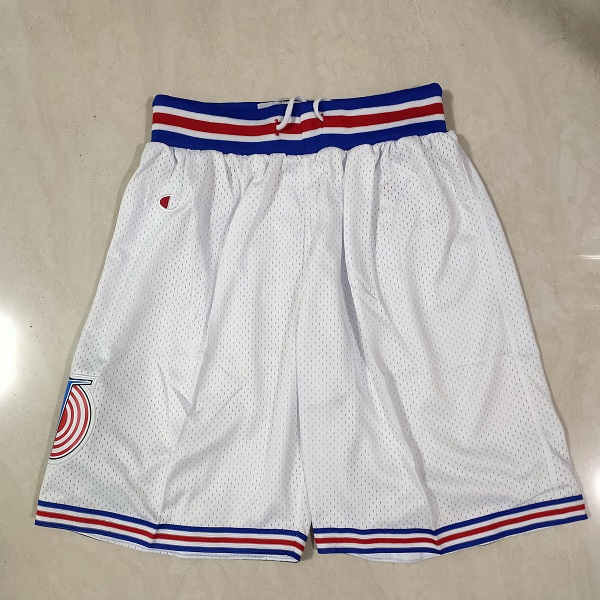 Men NBA Big wolf irrigation White Shorts 0416